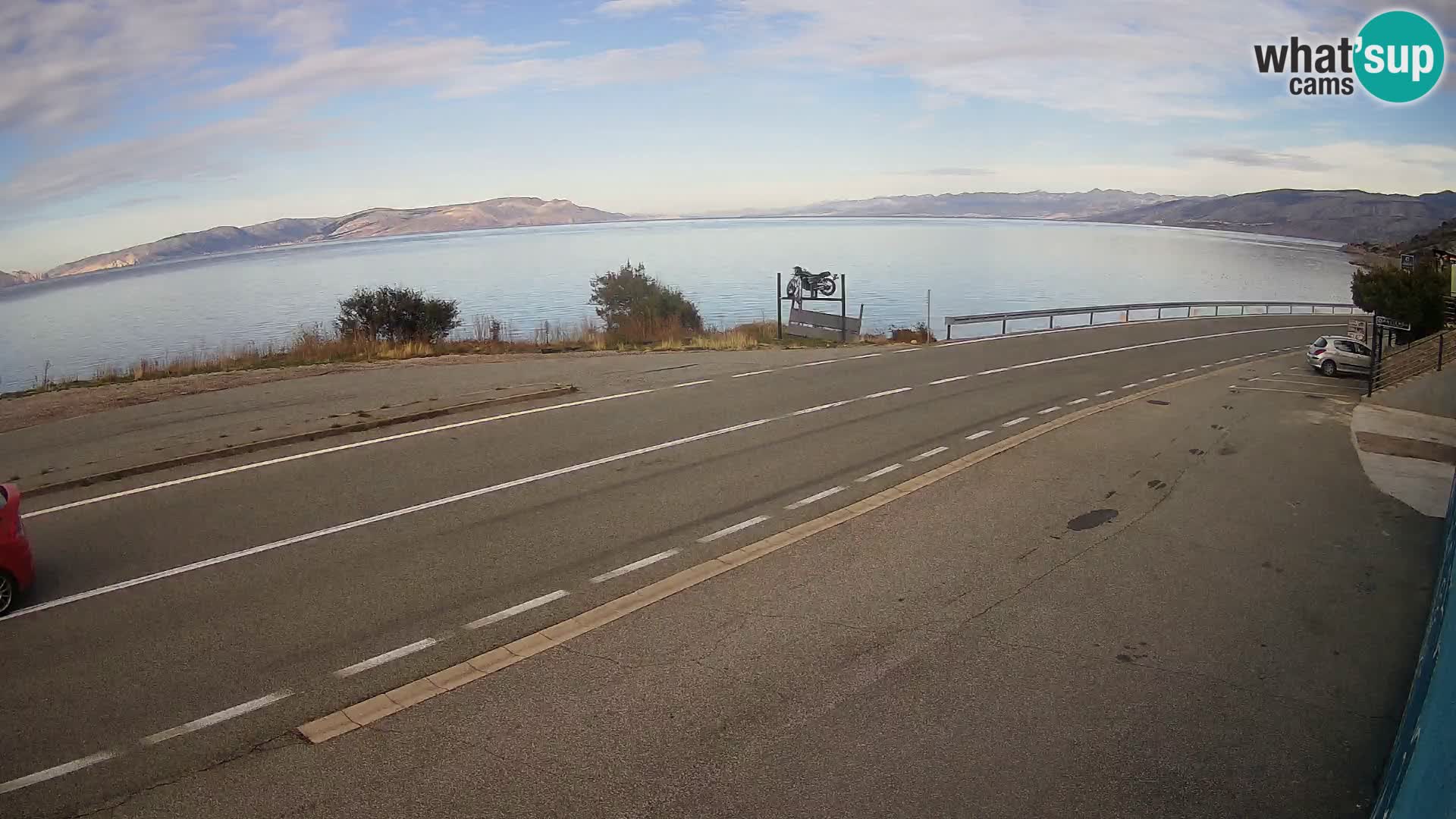 Webcam autoroute Adriatique D8 près de SENJ – vue sur l’île de KRK