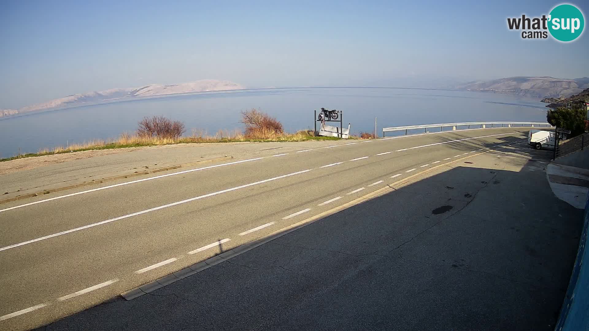 Webcam Adriatic highway D8 near SENJ – view to KRK island
