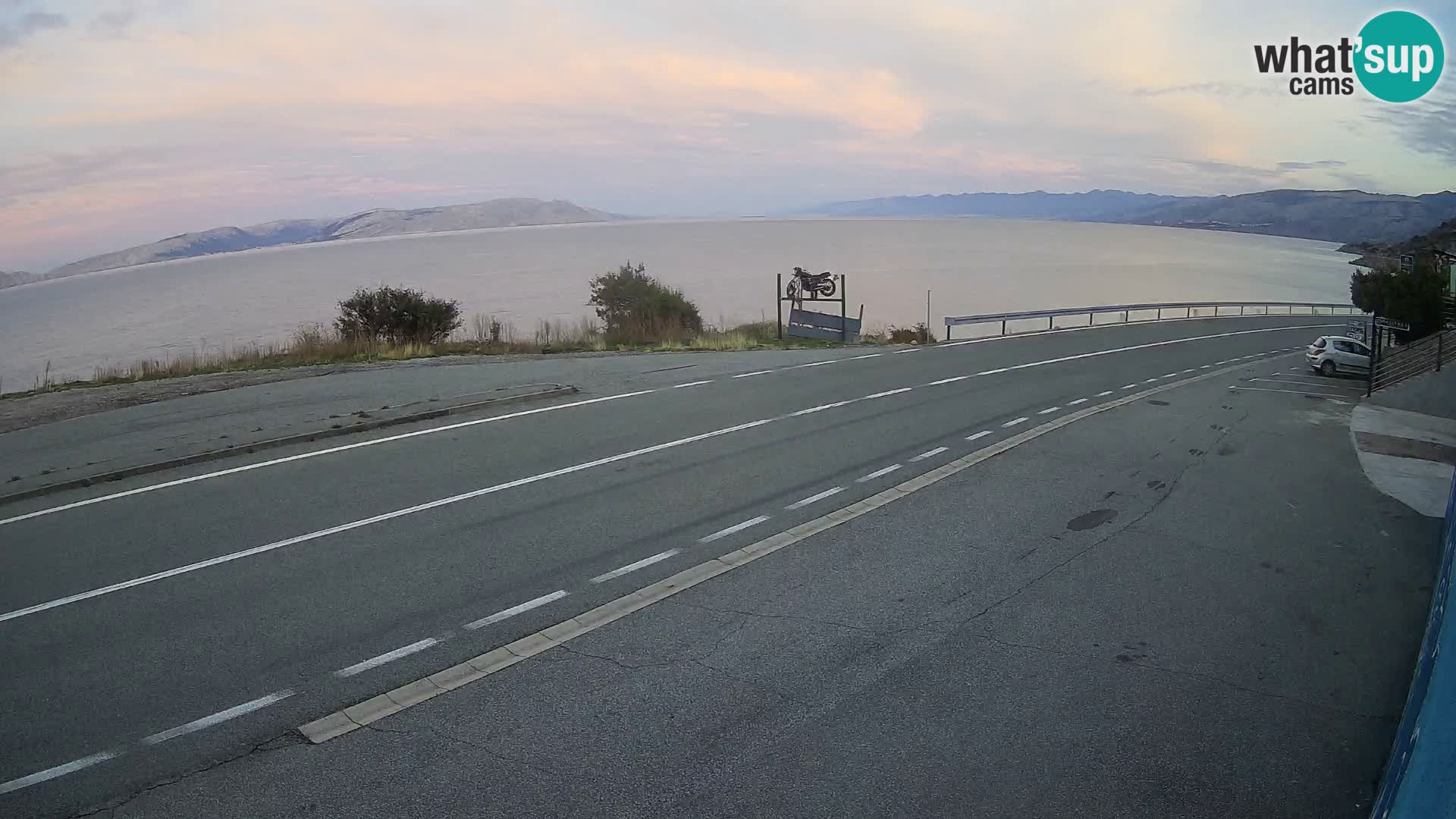 Webcam Adriatic highway D8 near SENJ – view to KRK island