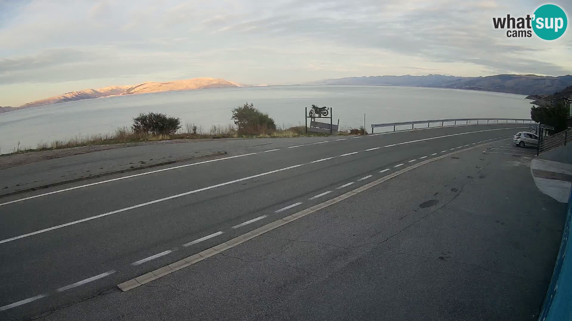 Webcam Adriatic highway D8 near SENJ – view to KRK island