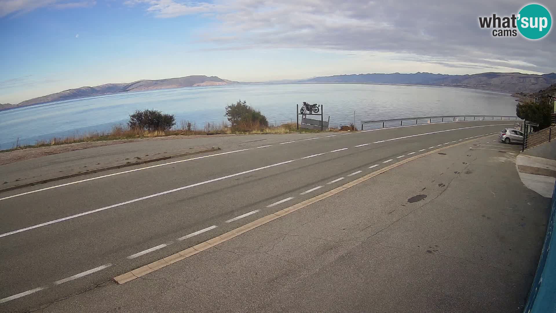 Webcam Adriatic highway D8 near SENJ – view to KRK island