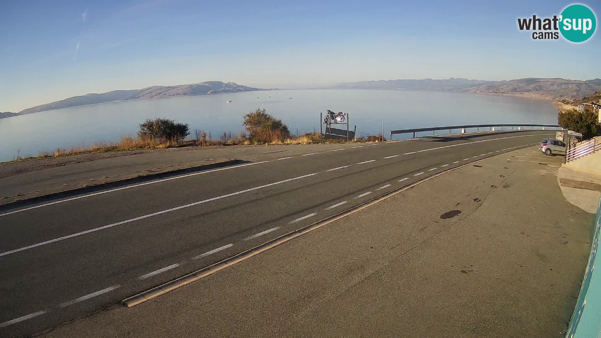 Webcam autopista adriática D8 cerca de SENJ – vista de la isla de KRK