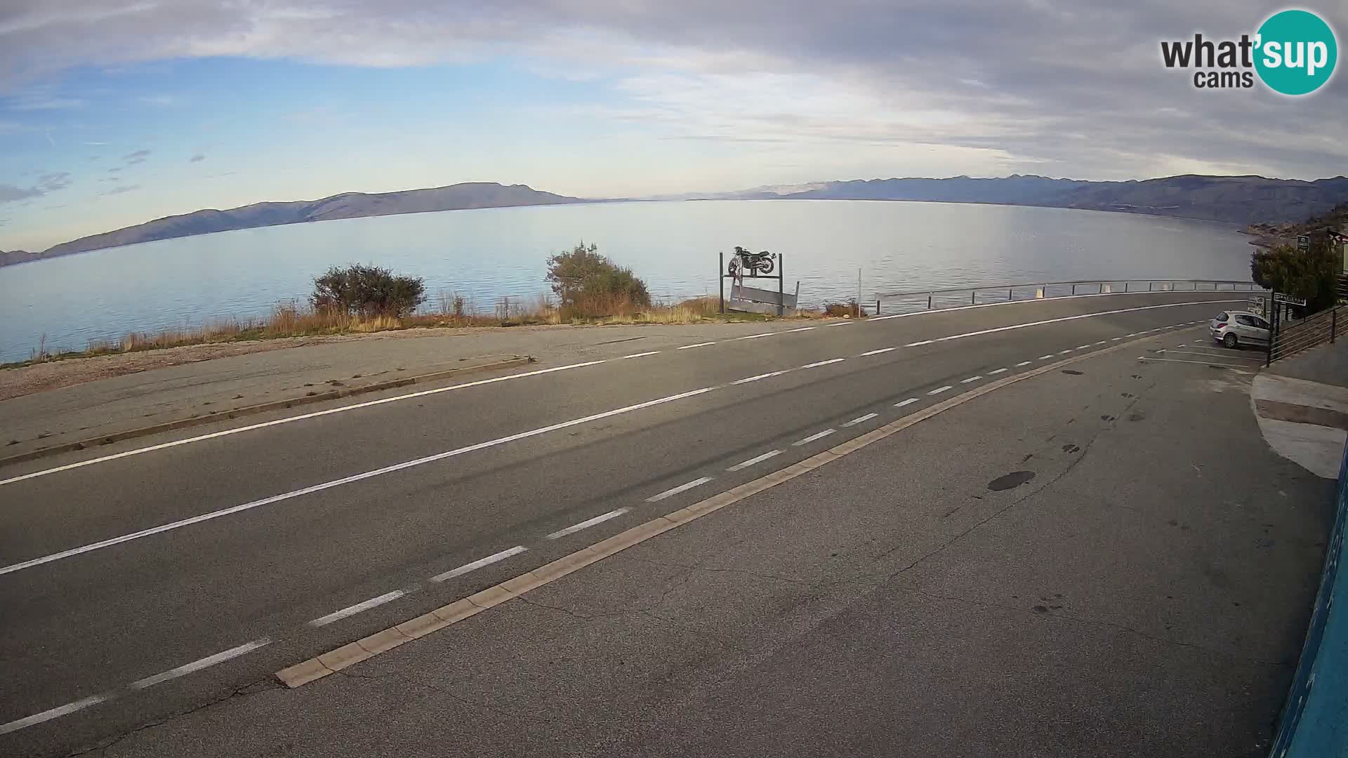 Webcam autoroute Adriatique D8 près de SENJ – vue sur l’île de KRK