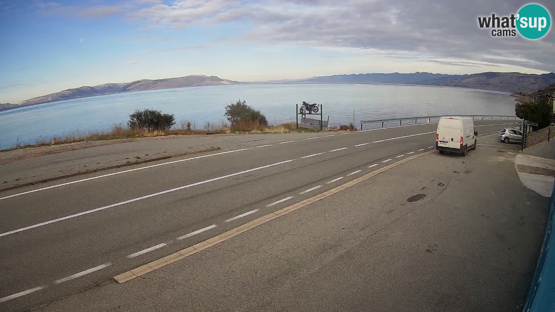 Webcam autoroute Adriatique D8 près de SENJ – vue sur l’île de KRK