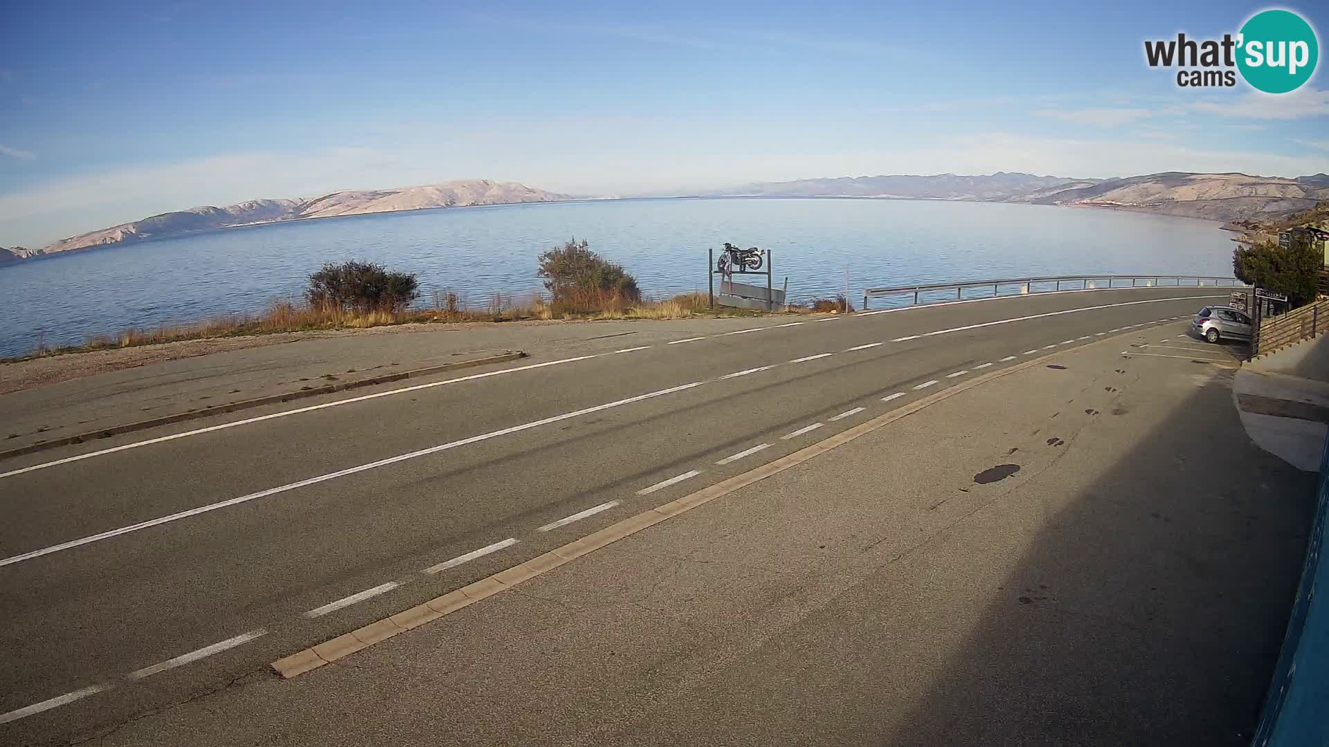Webcam Adriatic highway D8 near SENJ – view to KRK island