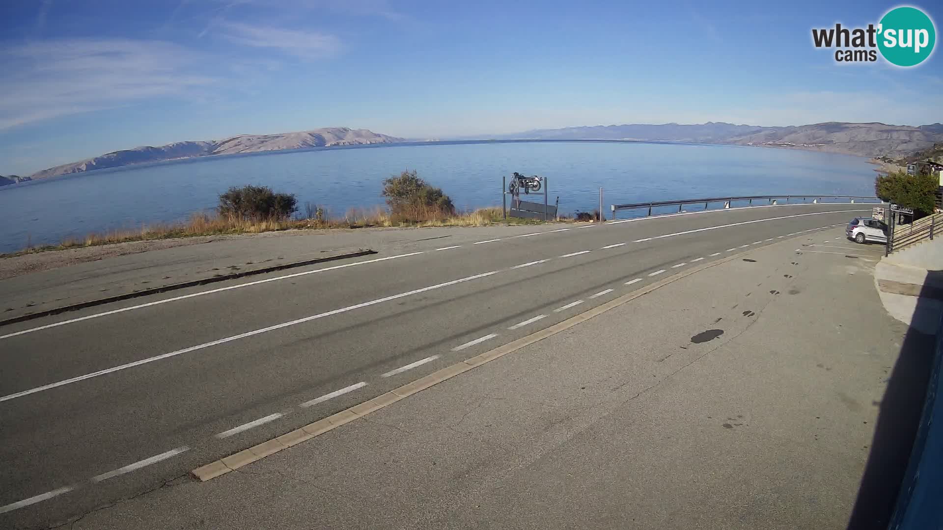 Webcam autopista adriática D8 cerca de SENJ – vista de la isla de KRK