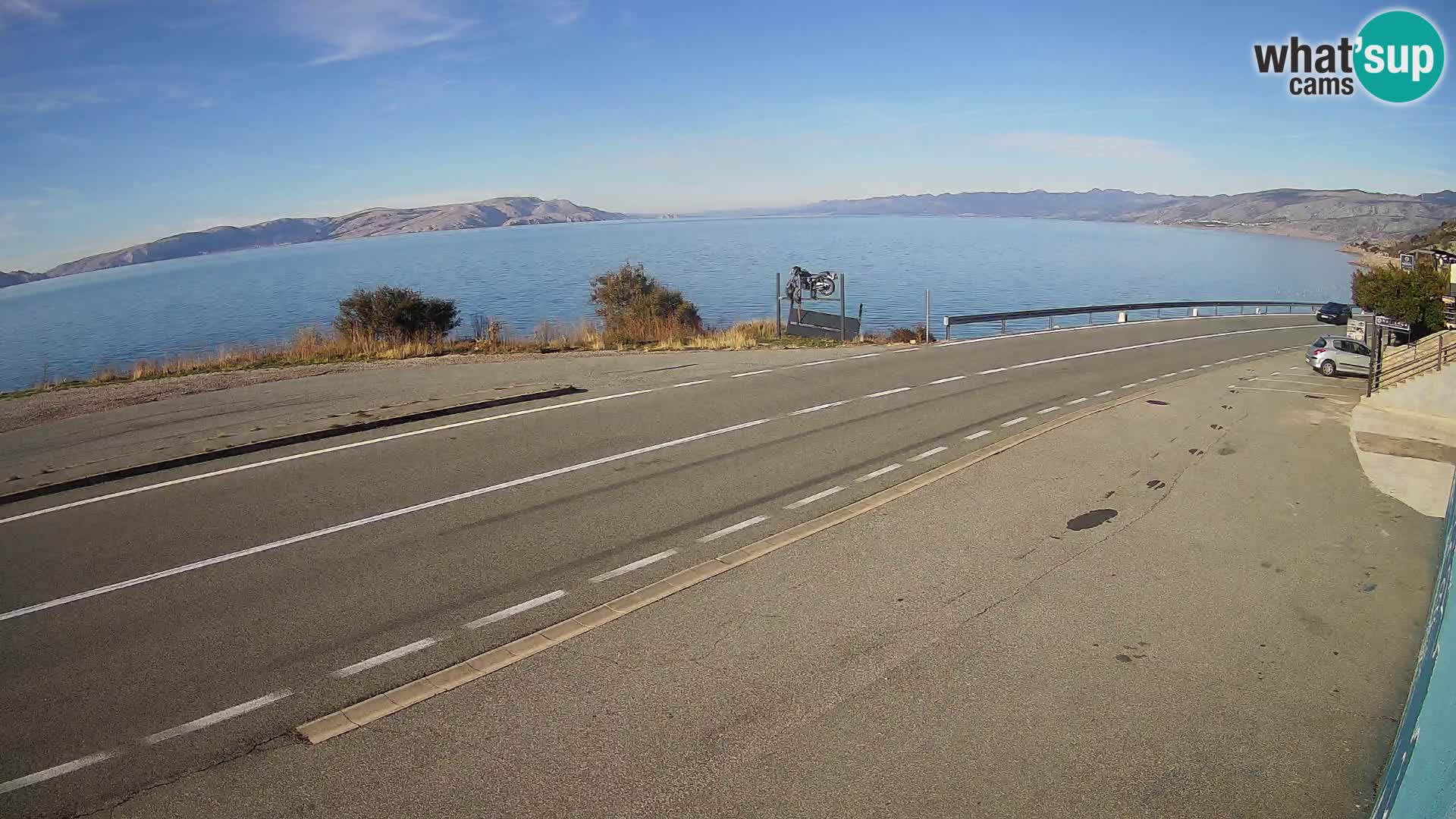 Webcam autopista adriática D8 cerca de SENJ – vista de la isla de KRK