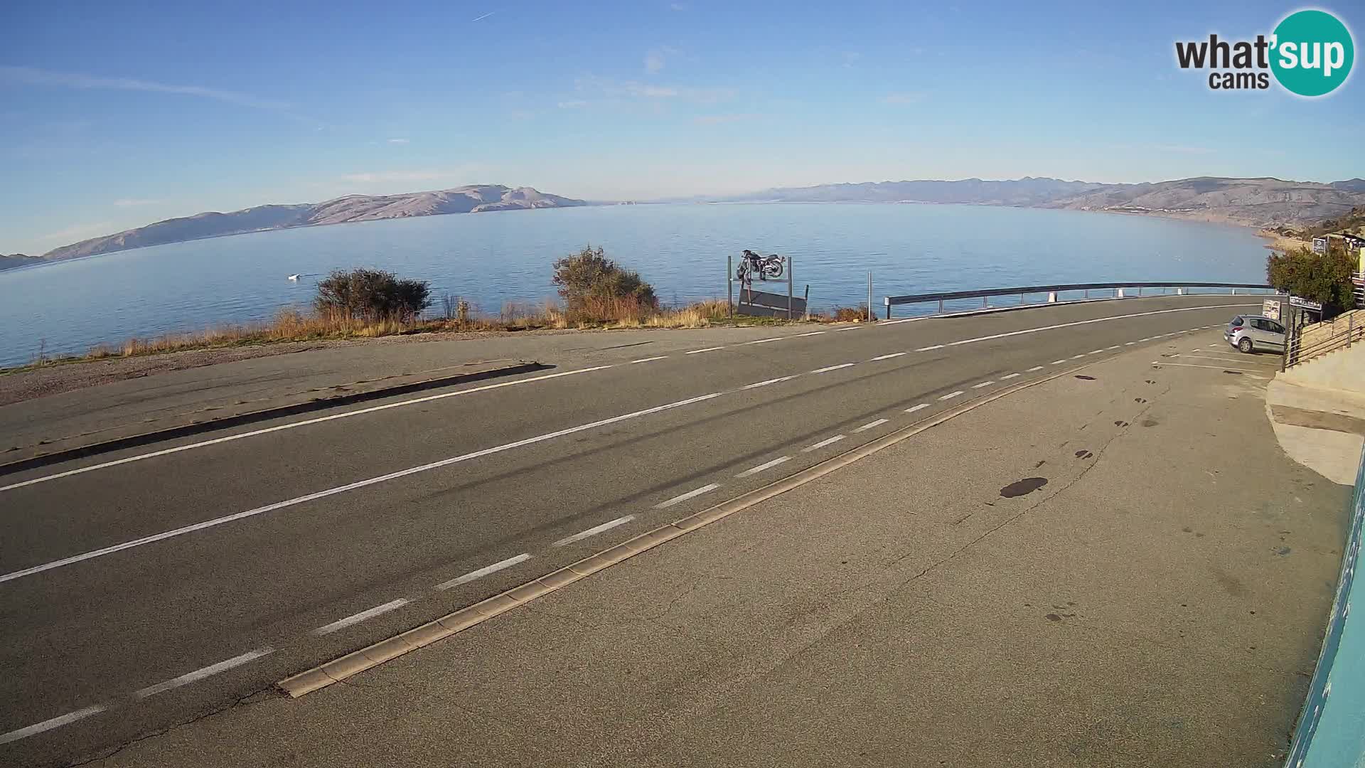 Webcam Adriatic highway D8 near SENJ – view to KRK island