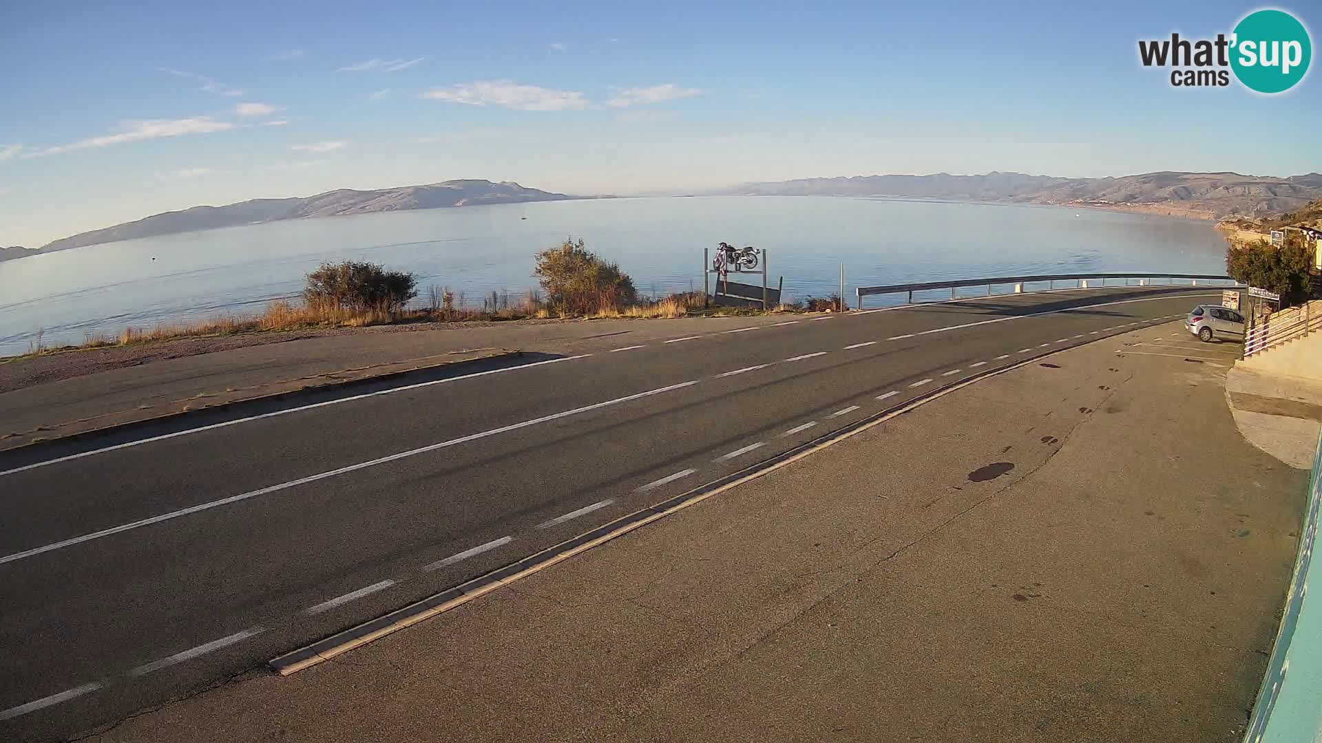 Webcam Adriatic highway D8 near SENJ – view to KRK island