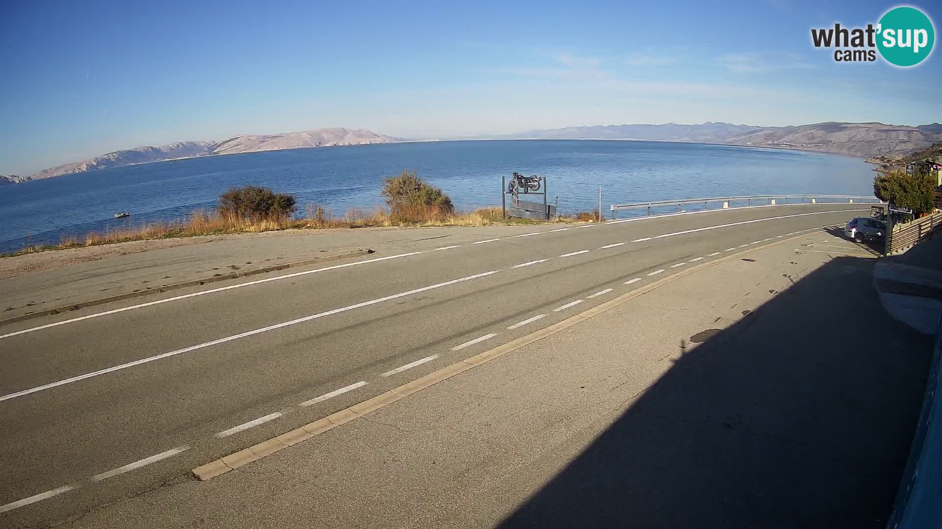 Webcam Adriatic highway D8 near SENJ – view to KRK island