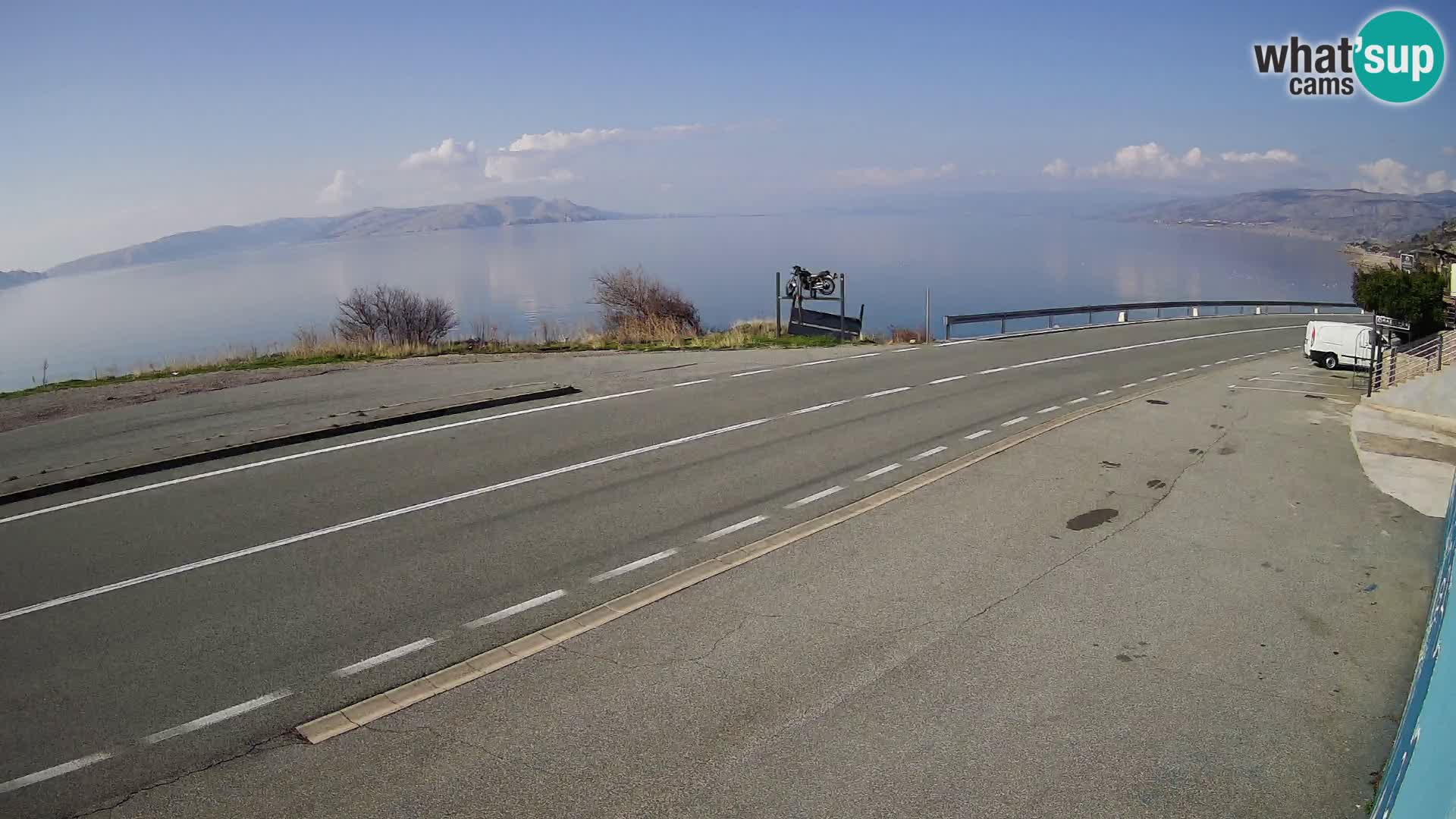 Webcam Adriatic highway D8 near SENJ – view to KRK island