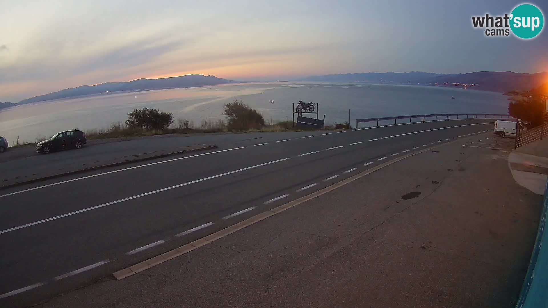Webcam Adriatic highway D8 near SENJ – view to KRK island
