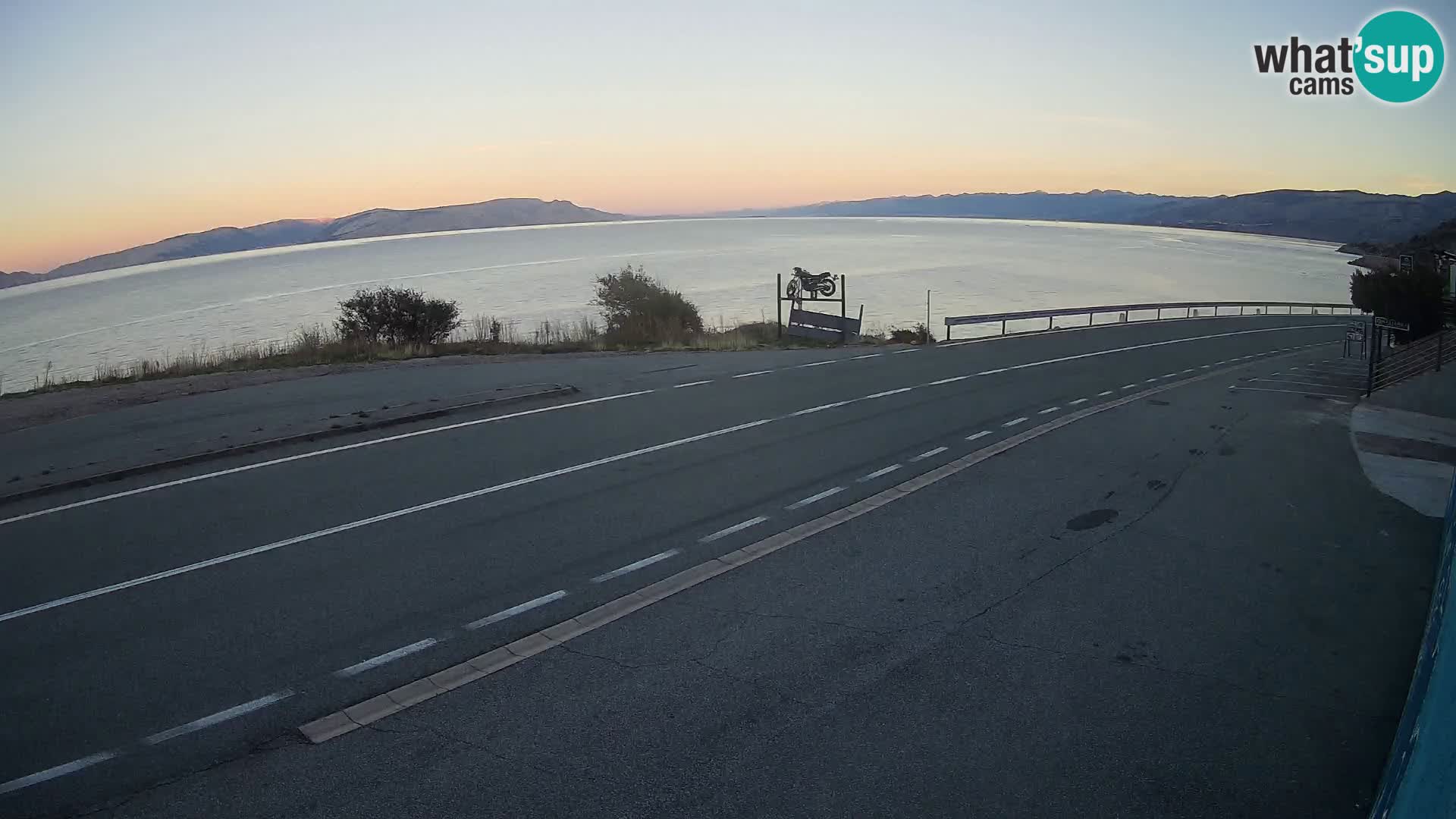 Webcam Adriatic highway D8 near SENJ – view to KRK island