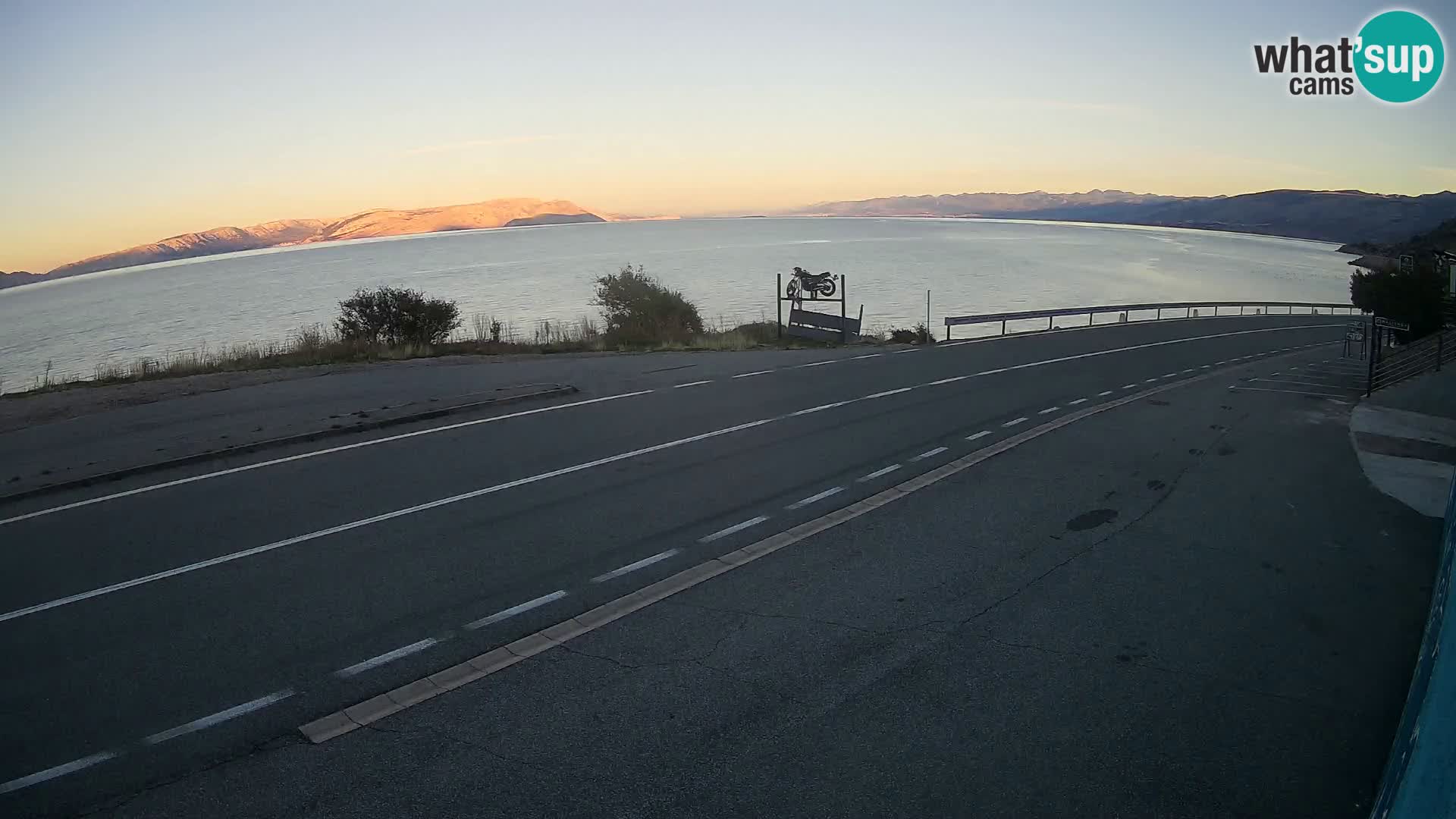 Webcam Adriatic highway D8 near SENJ – view to KRK island