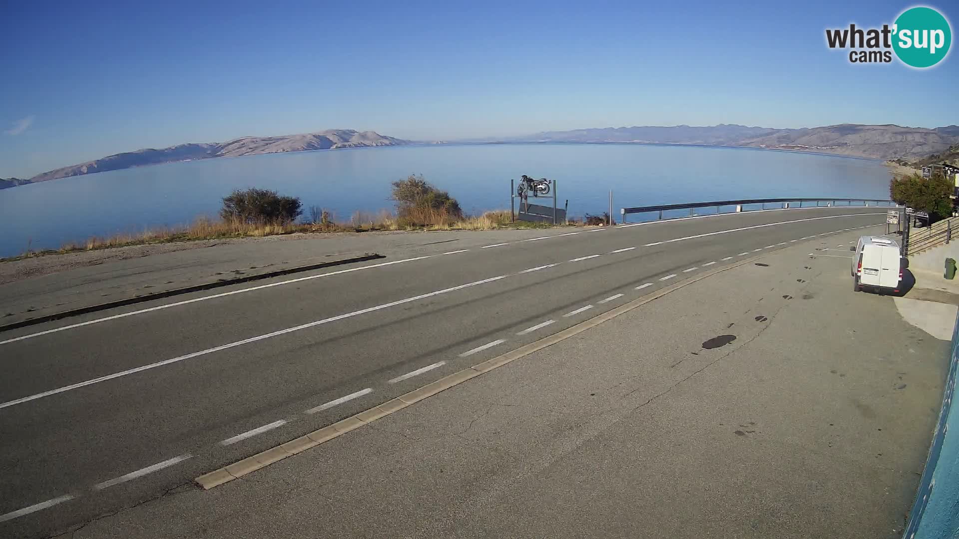 Webcam autopista adriática D8 cerca de SENJ – vista de la isla de KRK