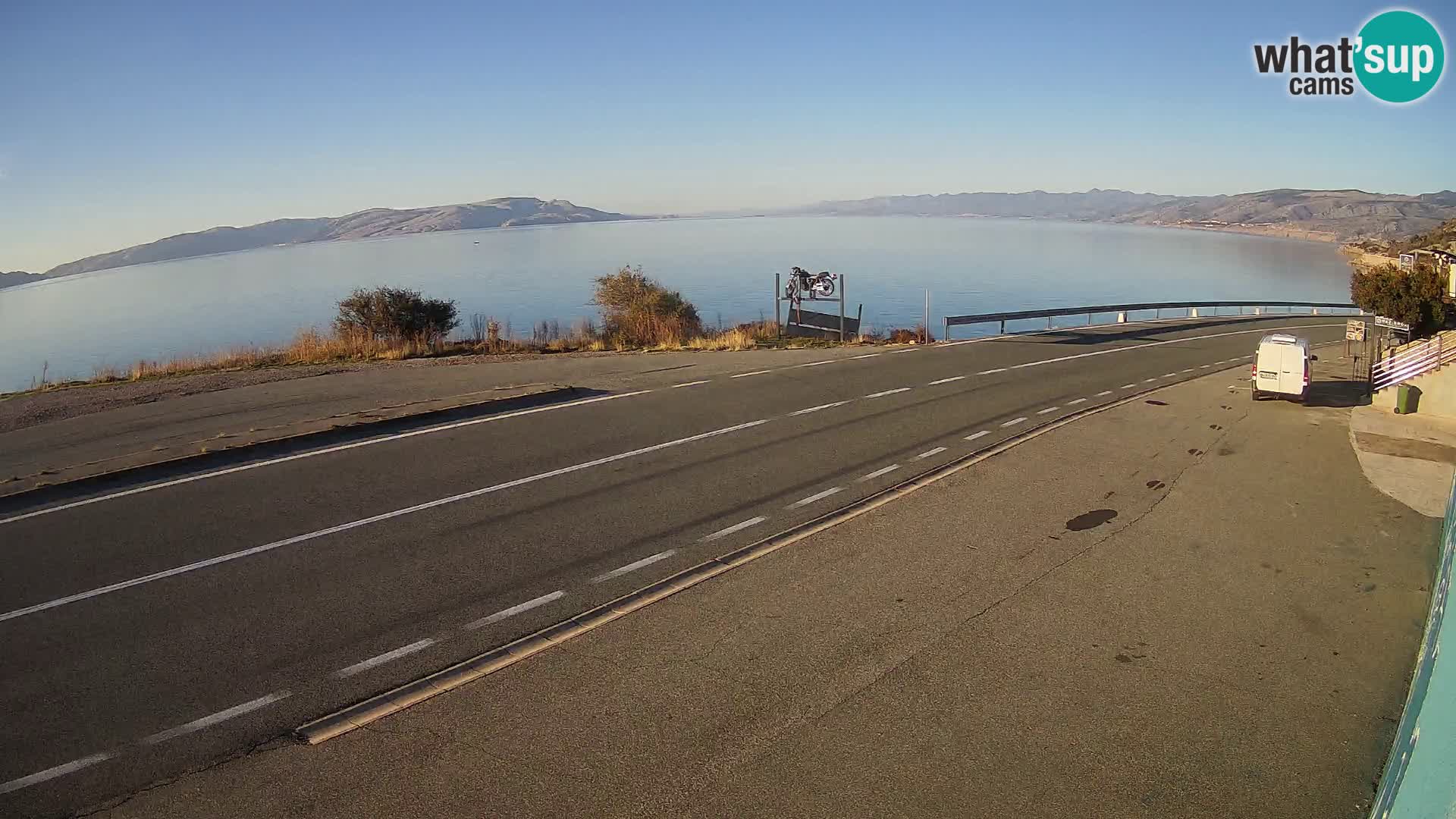 Webcam autoroute Adriatique D8 près de SENJ – vue sur l’île de KRK