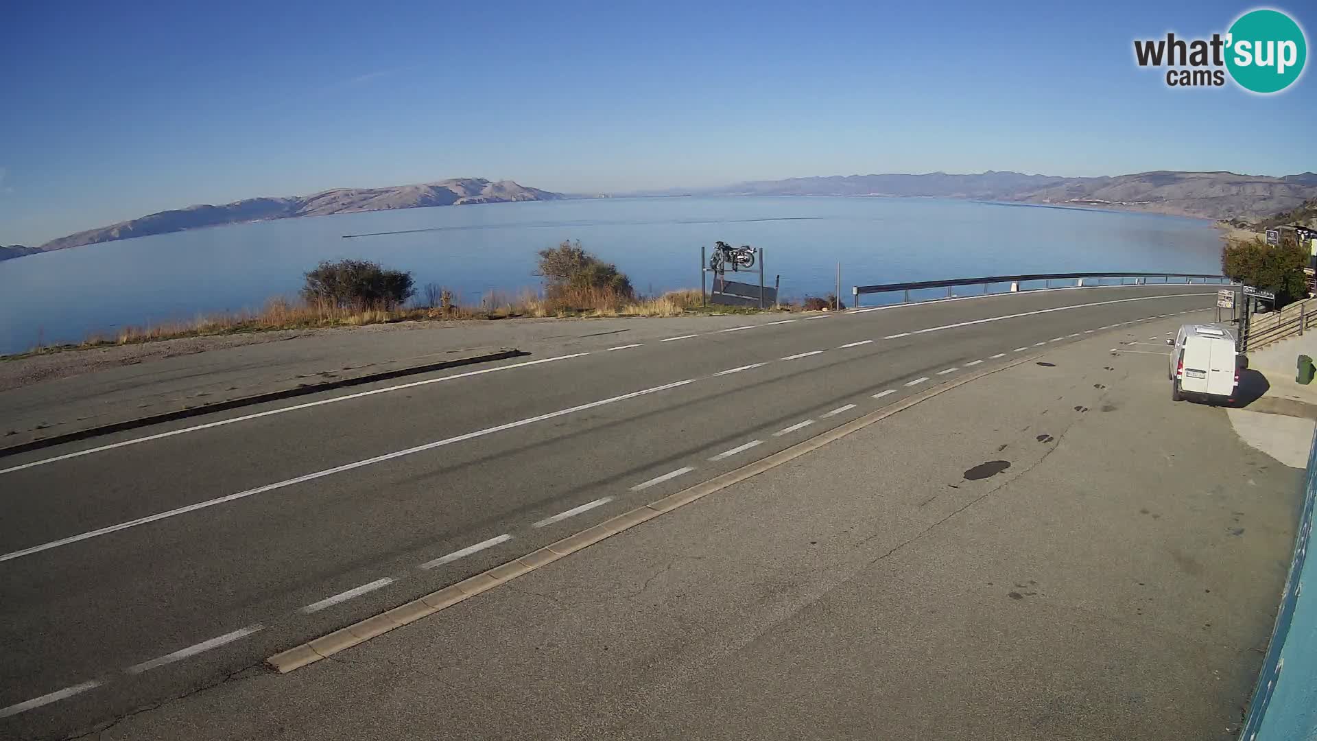 Webcam Adriatic highway D8 near SENJ – view to KRK island