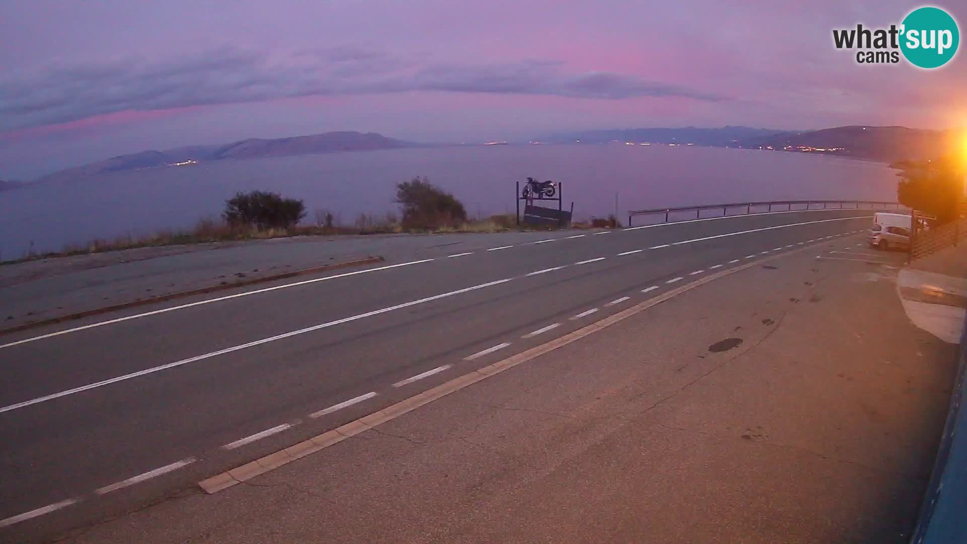 Webcam Adriatic highway D8 near SENJ – view to KRK island
