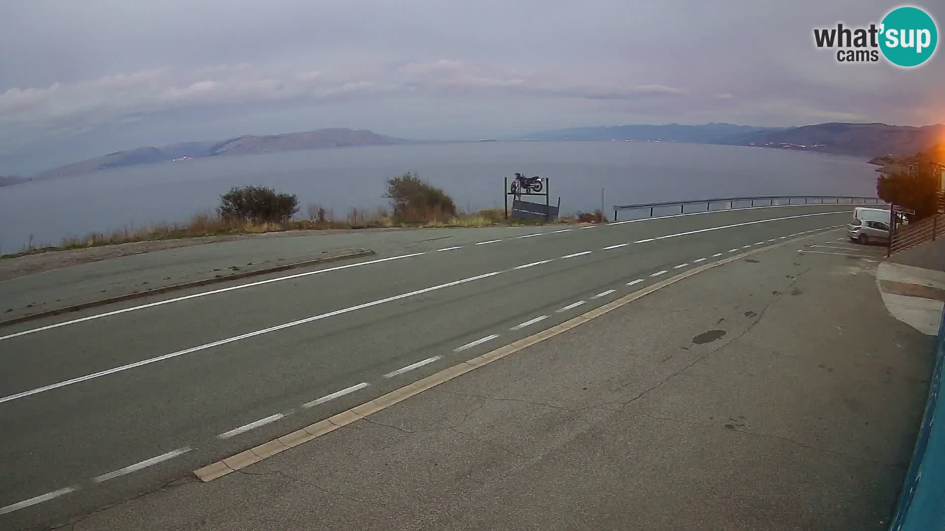 Webcam Adriatic highway D8 near SENJ – view to KRK island