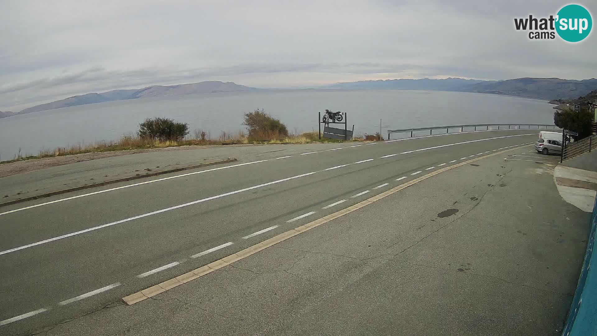 Webcam Adria-Autobahn D8 bei SENJ – Blick auf die Insel KRK