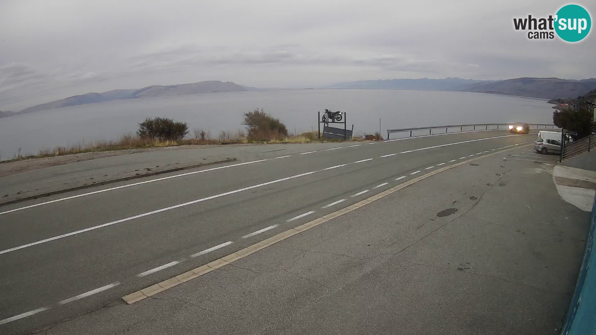 Webcam autoroute Adriatique D8 près de SENJ – vue sur l’île de KRK