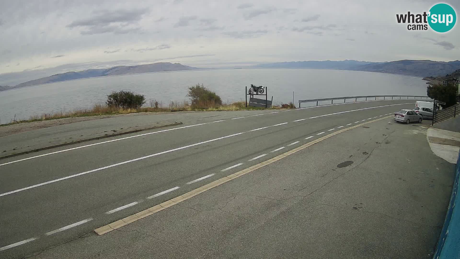 Webcam Adria-Autobahn D8 bei SENJ – Blick auf die Insel KRK