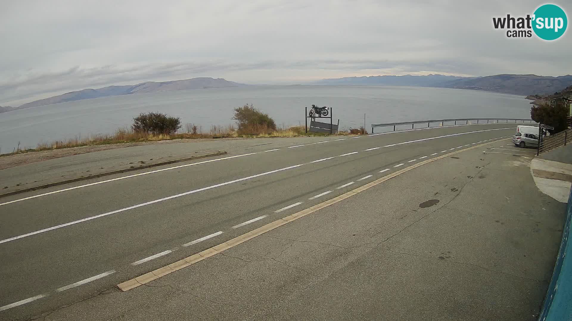 Webcam Adria-Autobahn D8 bei SENJ – Blick auf die Insel KRK