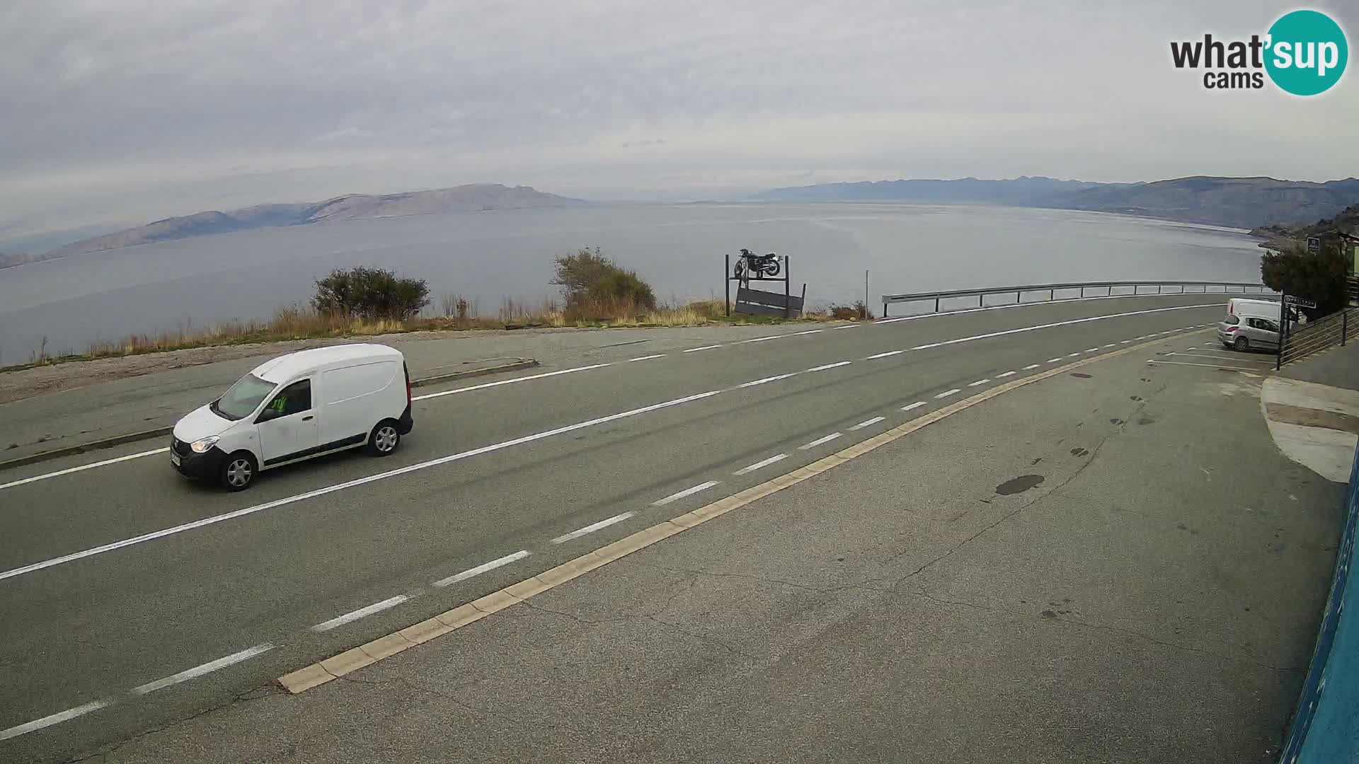 Webcam autoroute Adriatique D8 près de SENJ – vue sur l’île de KRK