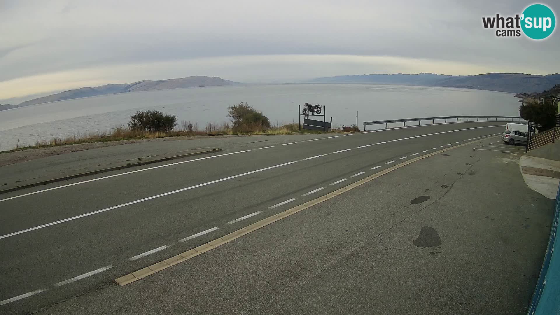Webcam autoroute Adriatique D8 près de SENJ – vue sur l’île de KRK