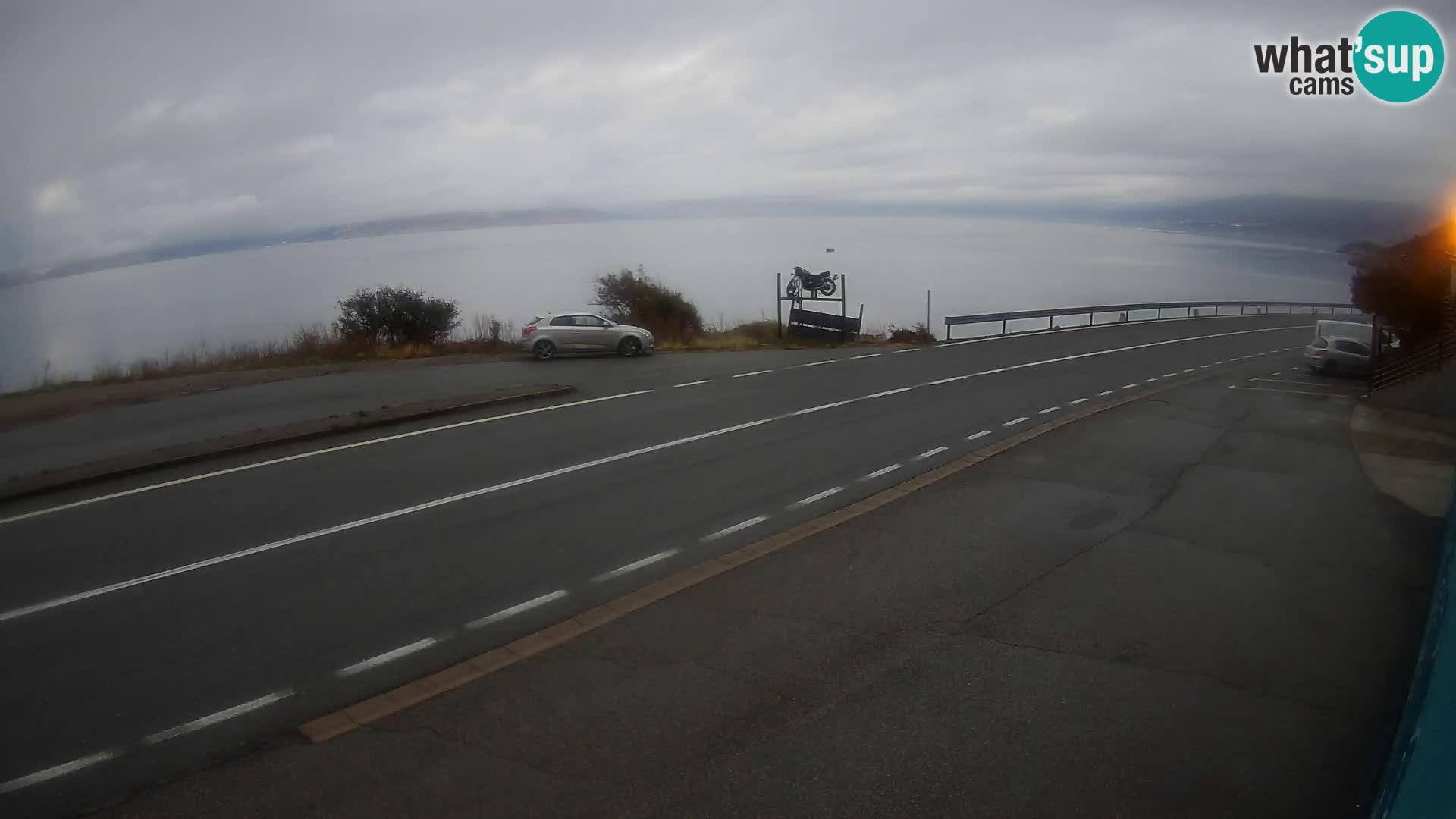 Webcam Adriatic highway D8 near SENJ – view to KRK island