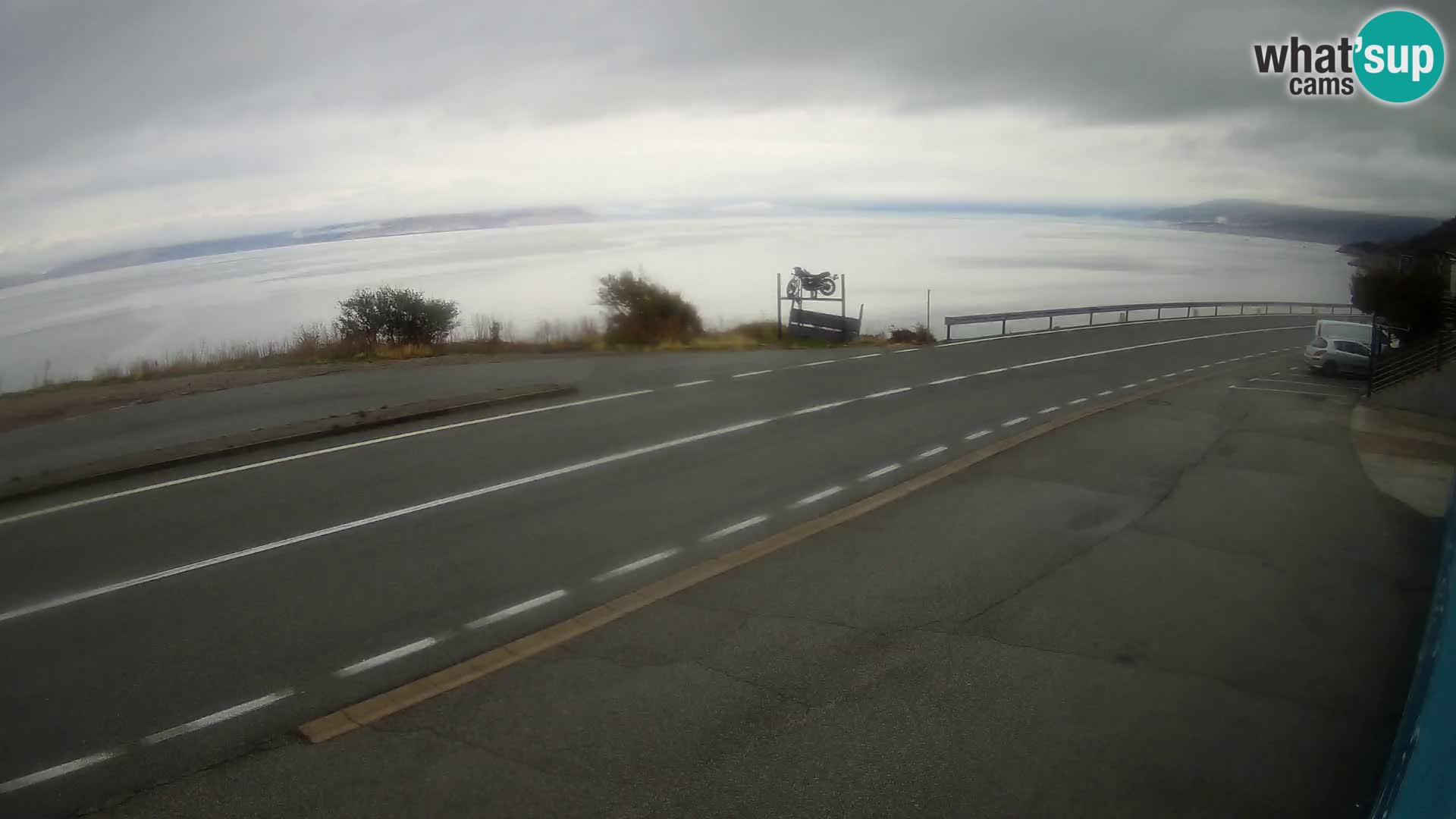 Webcam autoroute Adriatique D8 près de SENJ – vue sur l’île de KRK