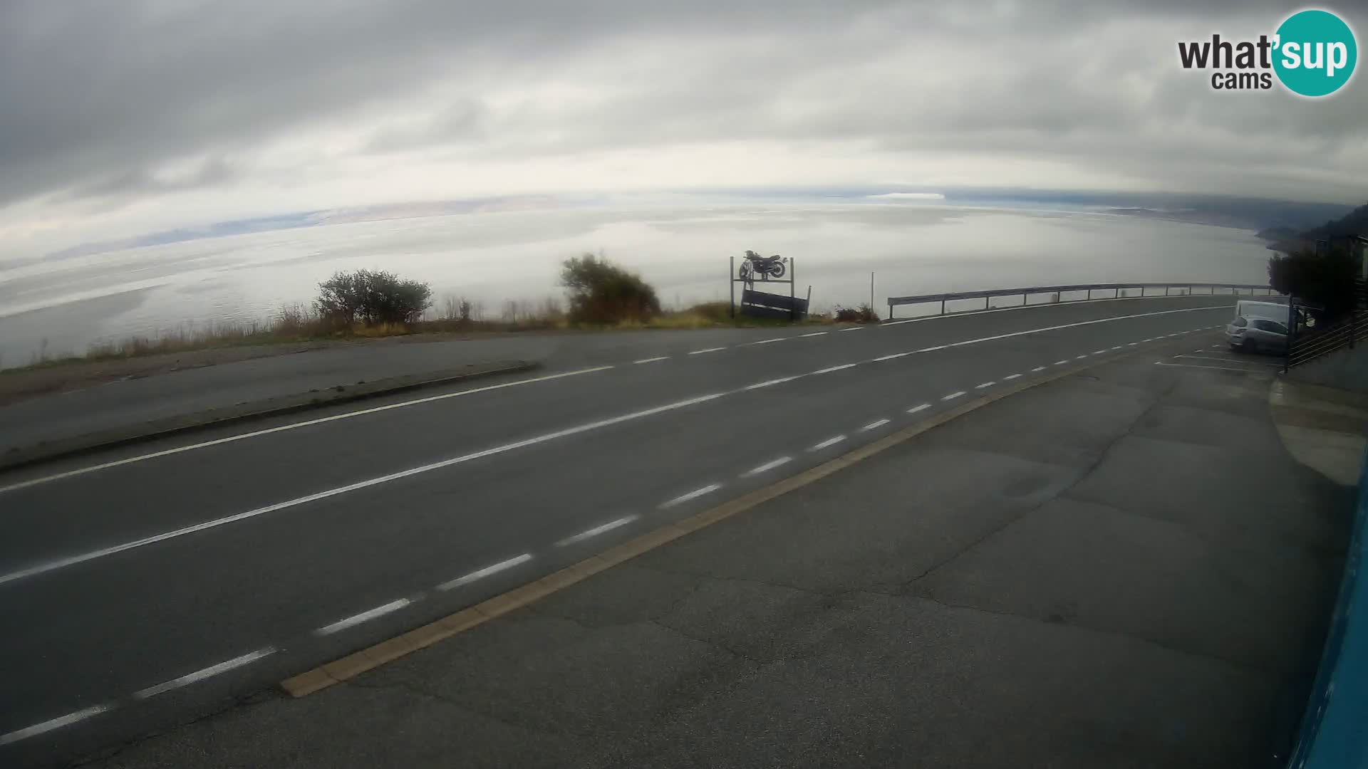 Webcam Adriatic highway D8 near SENJ – view to KRK island
