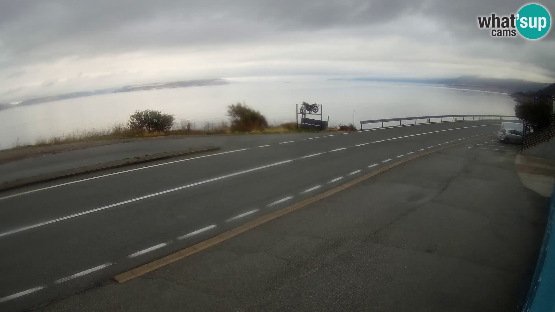 Webcam Adriatic highway D8 near SENJ – view to KRK island