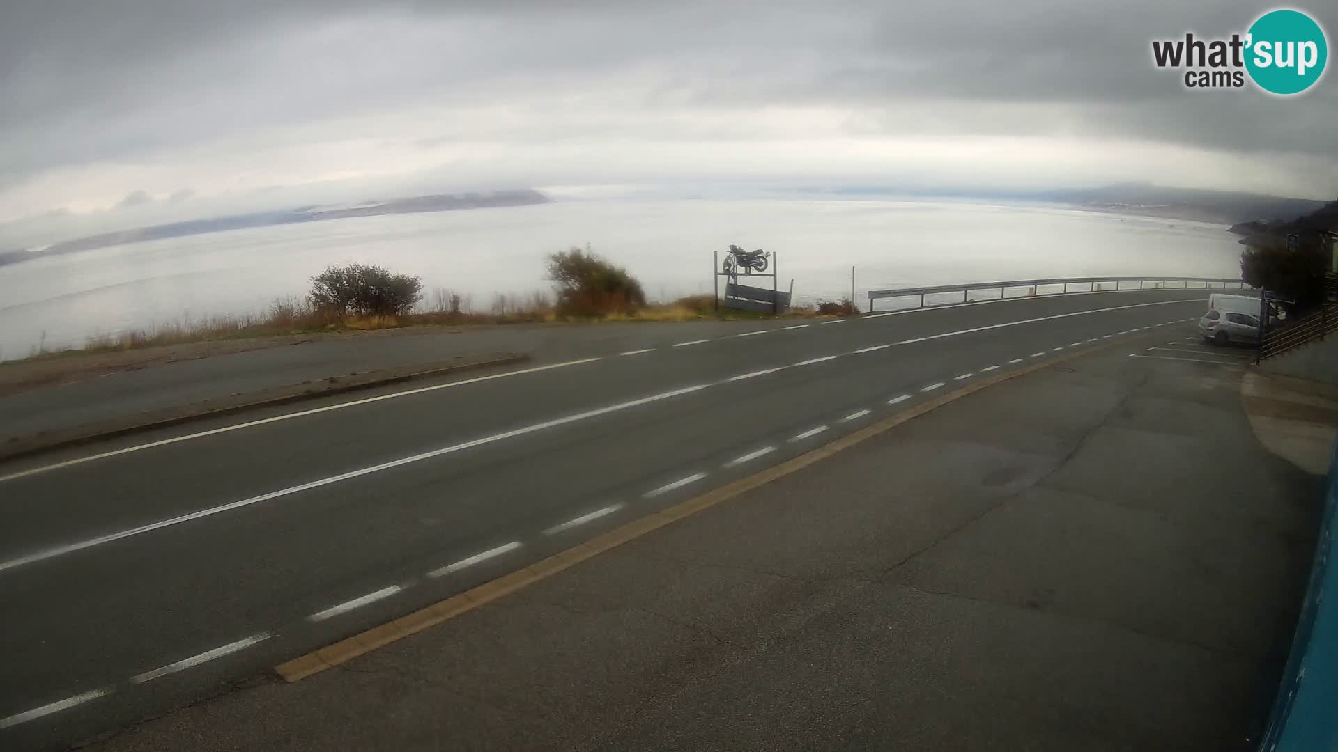 Webcam autoroute Adriatique D8 près de SENJ – vue sur l’île de KRK