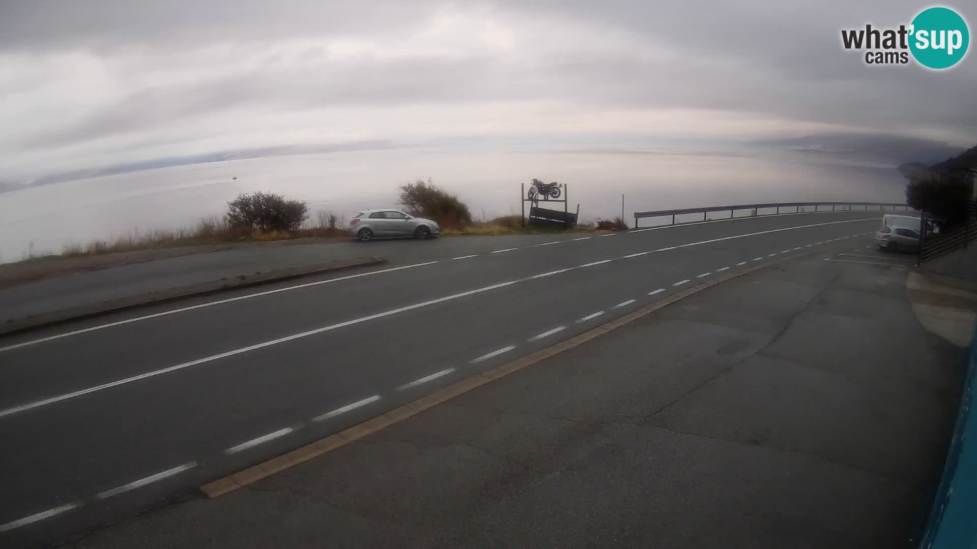 Webcam Adriatic highway D8 near SENJ – view to KRK island
