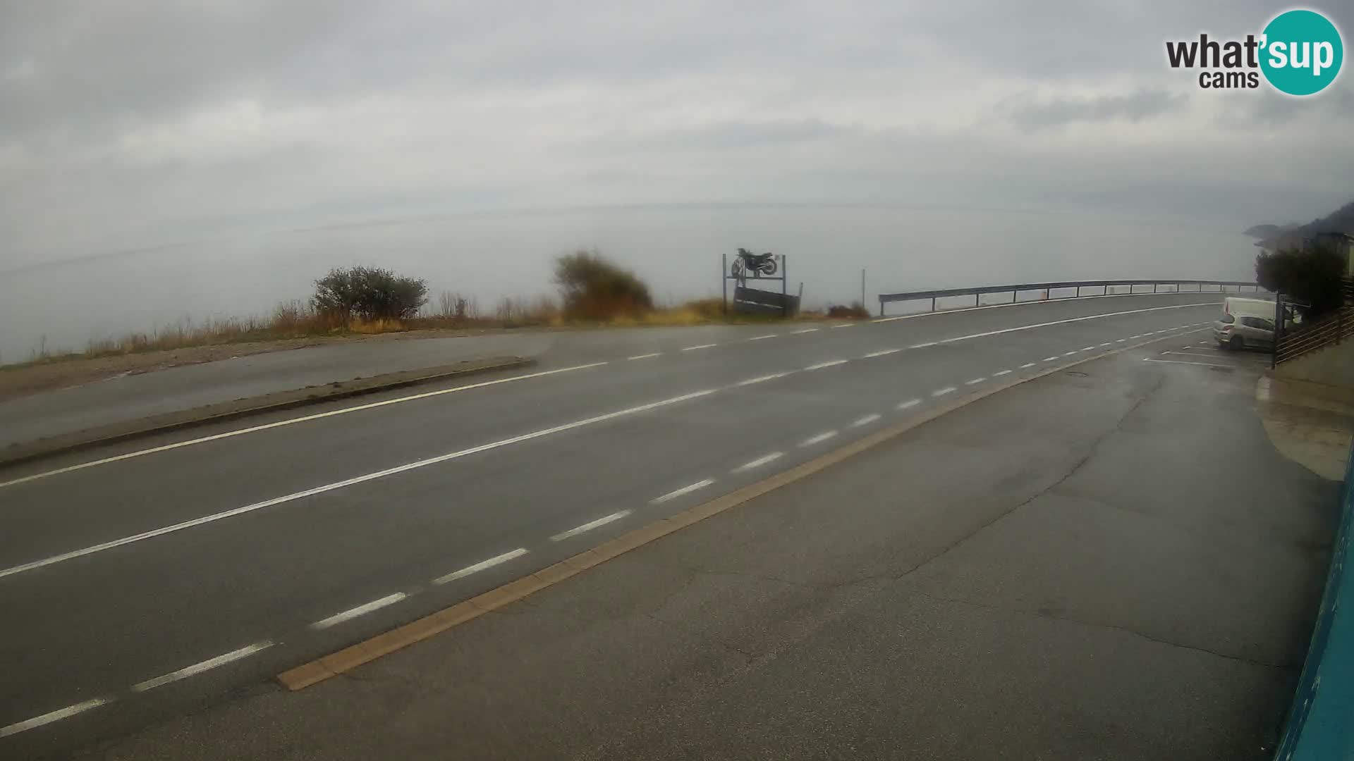 Webcam Adriatic highway D8 near SENJ – view to KRK island