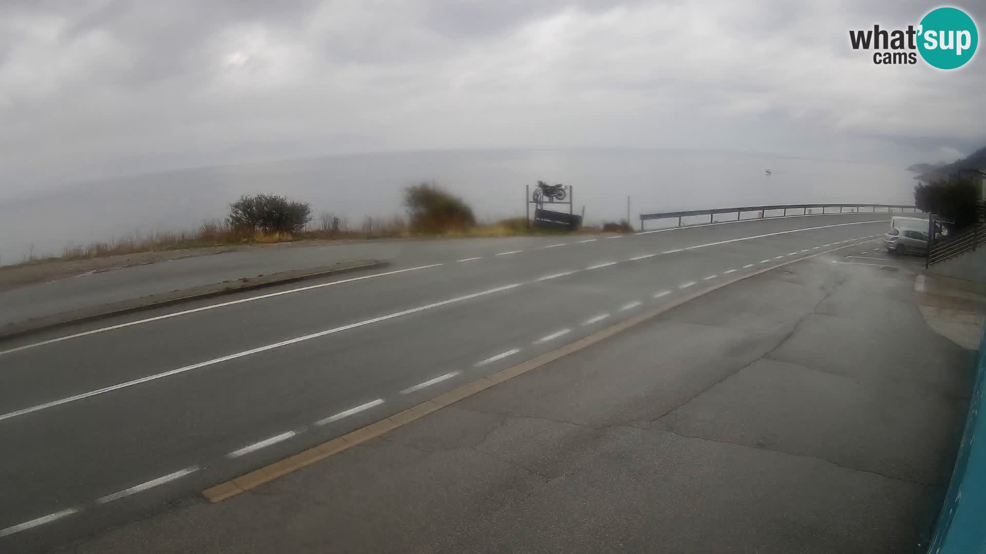 Webcam Adriatic highway D8 near SENJ – view to KRK island
