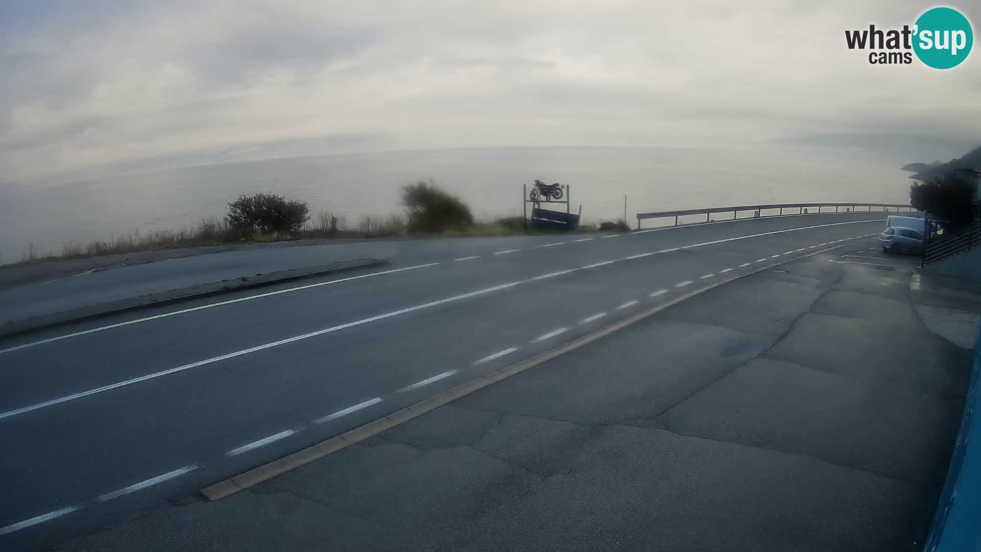 Webcam Adriatic highway D8 near SENJ – view to KRK island