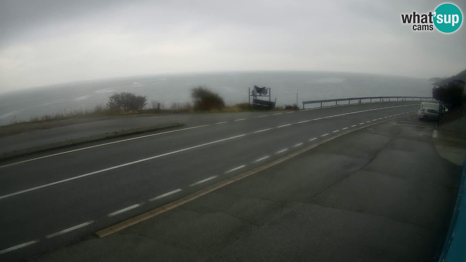 Webcam Adriatic highway D8 near SENJ – view to KRK island