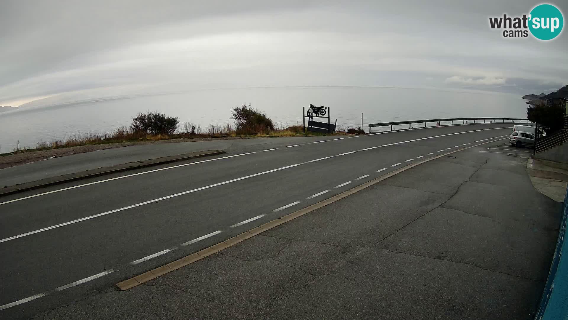 Webcam Adria-Autobahn D8 bei SENJ – Blick auf die Insel KRK