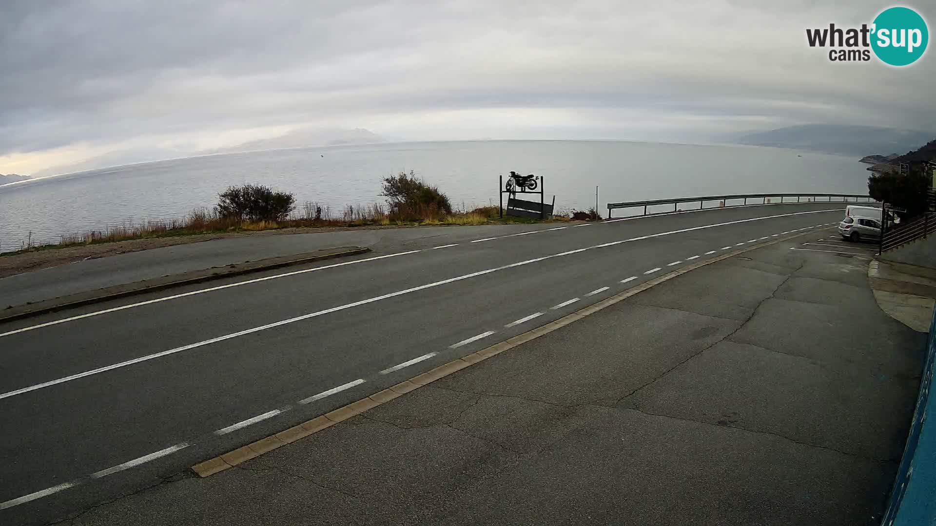 Webcam Adriatic highway D8 near SENJ – view to KRK island