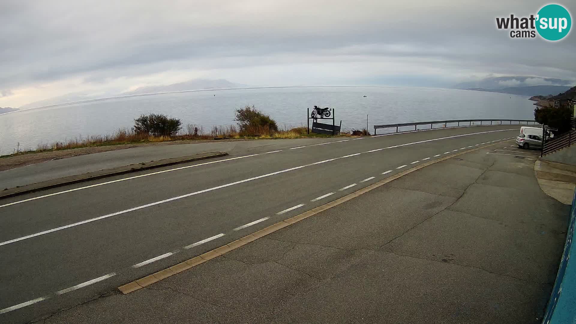 Webcam Adriatic highway D8 near SENJ – view to KRK island