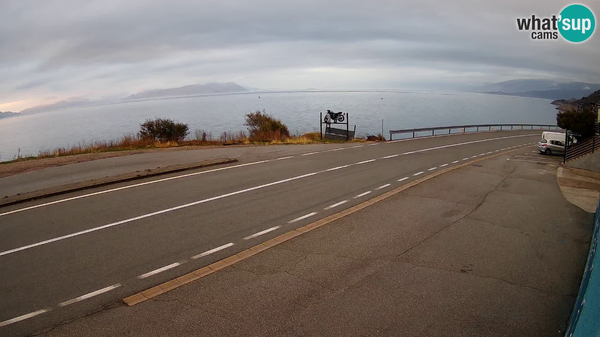 Webcam Adriatic highway D8 near SENJ – view to KRK island