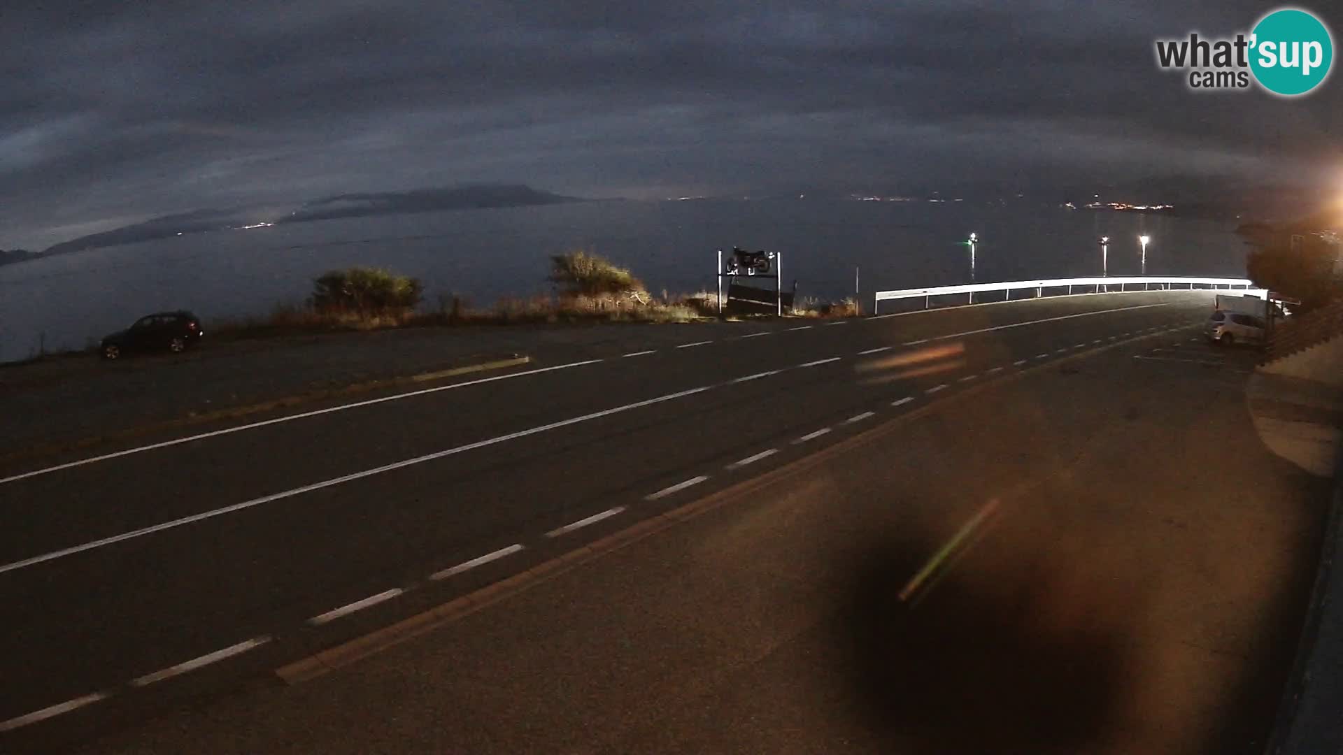 Webcam Adriatic highway D8 near SENJ – view to KRK island