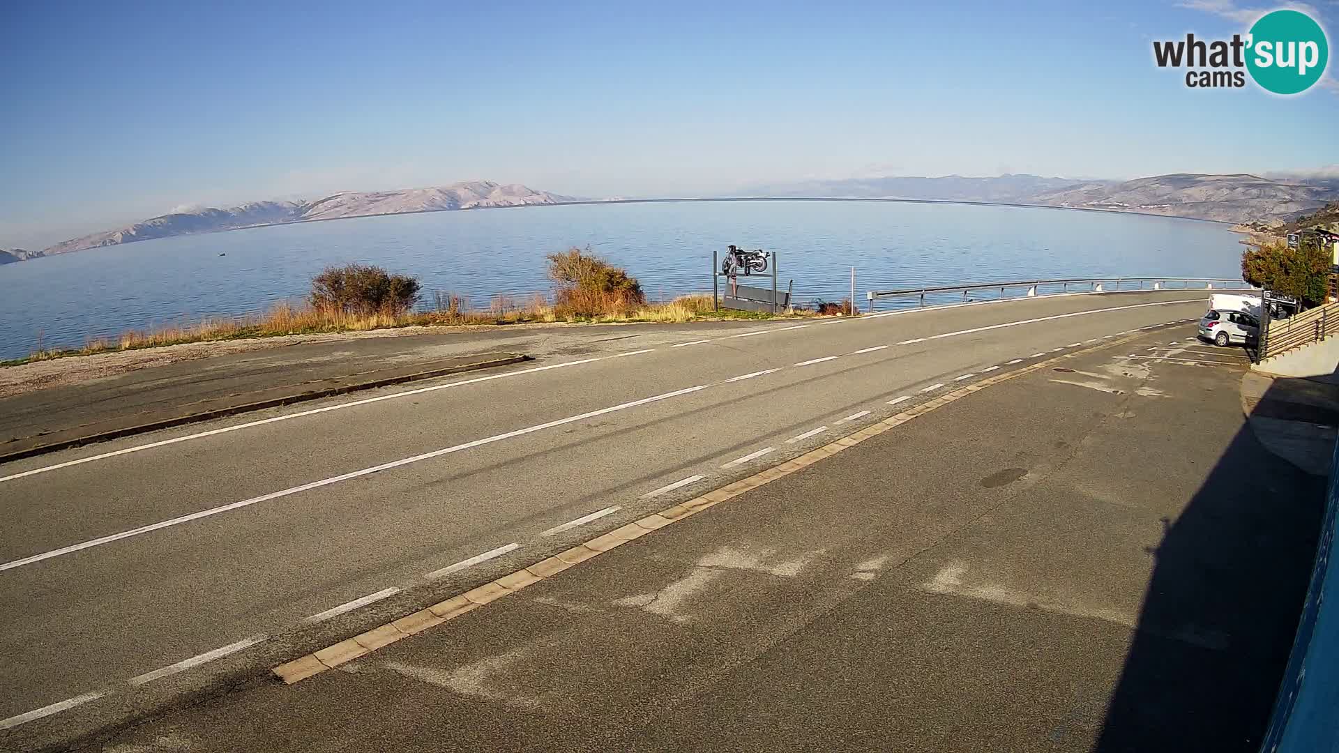 Webcam autoroute Adriatique D8 près de SENJ – vue sur l’île de KRK