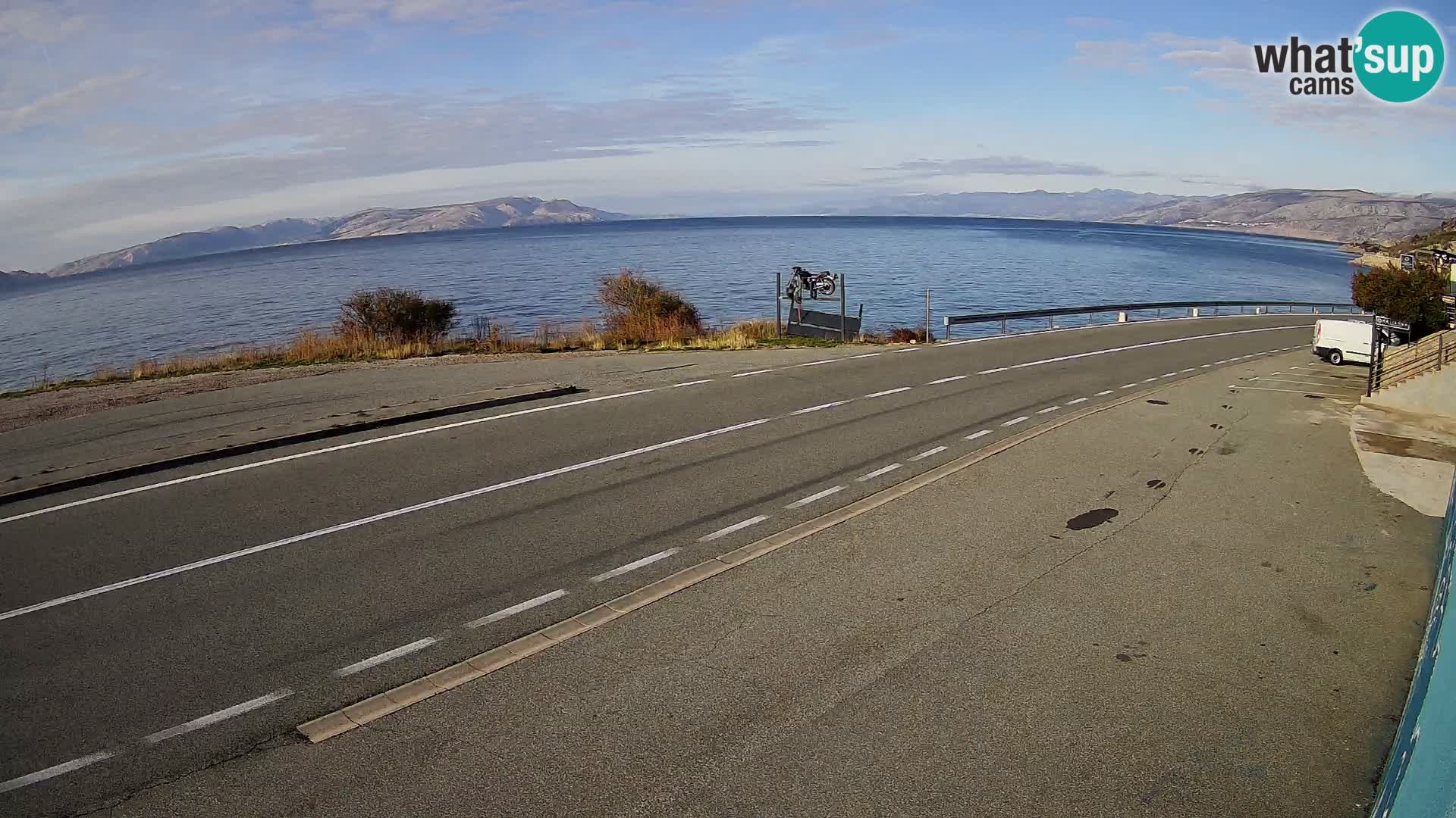 Webcam Adriatic highway D8 near SENJ – view to KRK island