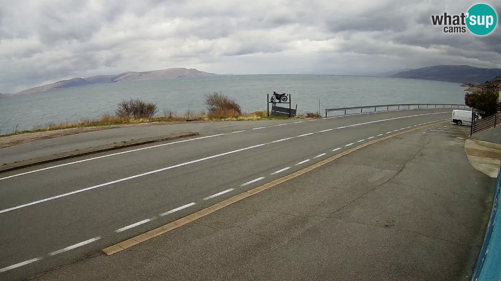 Webcam Adria-Autobahn D8 bei SENJ – Blick auf die Insel KRK