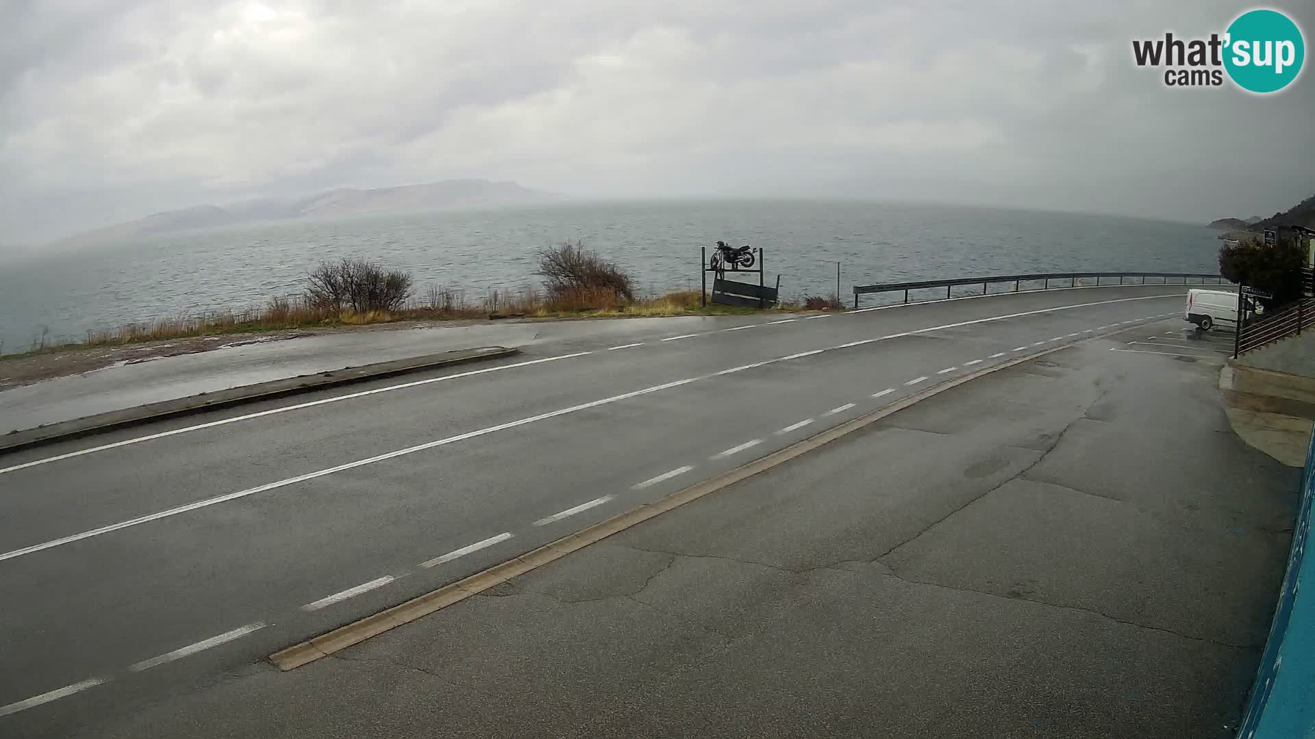 Webcam Adria-Autobahn D8 bei SENJ – Blick auf die Insel KRK
