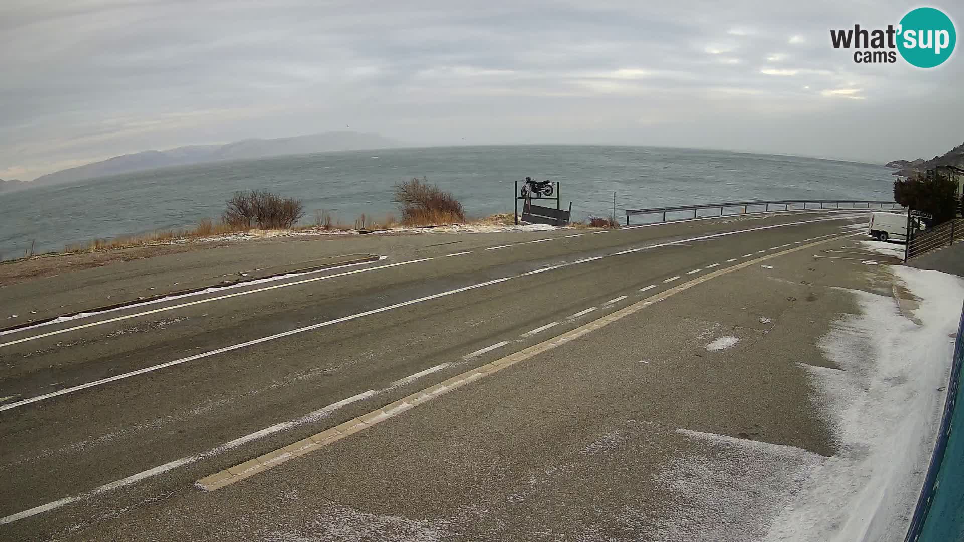 Webcam Adriatic highway D8 near SENJ – view to KRK island