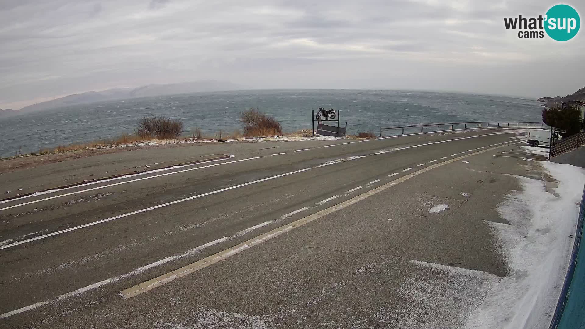 Webcam Adriatic highway D8 near SENJ – view to KRK island
